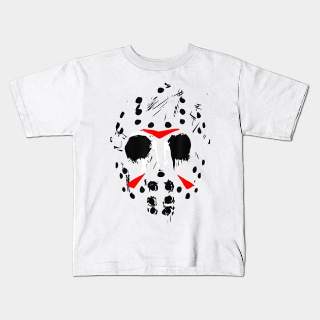 Jason Hockey Mask Halloween Shirt Friday 13th The Thirteen Kids T-Shirt by nvqdesigns